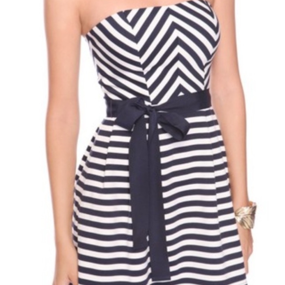 Forever 21 Striped Strapless Dress